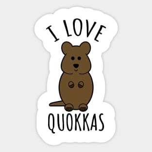 I Love Quokkas Sticker